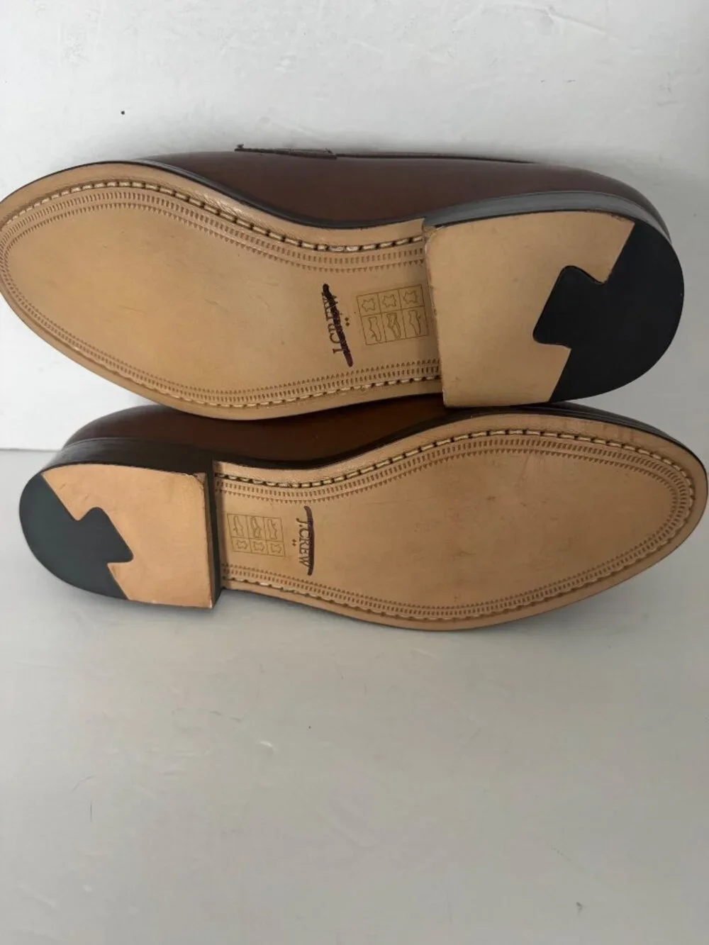 New J. CREW Classic Leather Penny Loafers Burnished Brown Size 8.5 $198 BW677